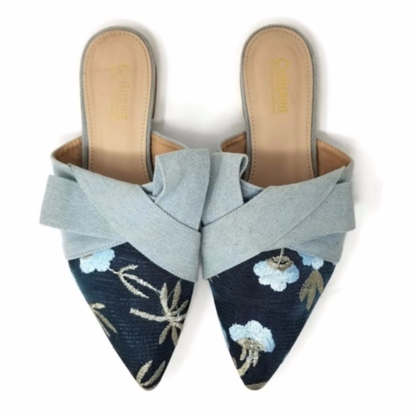Catherine Malandrino Shoes - Catherine Malandrino Blue Floral Mules